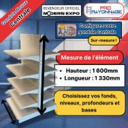 Gondole Centrale de magasin à configurer - Hauteur 1600mm, Longueur 1 330mm [NEUVE]