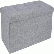 Helloshop26 - Banc de rangement pour coffre banquette tabouret 50 litres 76 cm gris clair 12_0000226 - gris 3000108188980