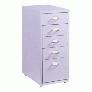 Helloshop26 - Caisson de bureau armoire meuble de rangement à roulettes avec 5 tiroirs 69 x 28 x 41 cm violet 03_0009110 - 3000224513741