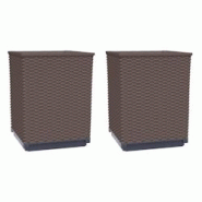 Helloshop26 - Jardinière bac lit surélevé plantes fleurs jardin terrasses lot de 2 30 x 30 x 37 cm polypropylène marron 02_0038925 - 3000218018214 Helloshop26 - Jardinière bac lit surélevé plantes fleurs jardin terrasses lot de 2 30 x 30 x 37 cm polypropylène marron 02_0038925 - 3000218018214