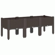 Helloshop26 - Jardinière bac lit surélevé plantes fleurs terrasse jardin avec pieds 120 x 40 x 42 cm PP marron 02_0038151 - 3000214115962 Helloshop26 - Jardinière bac lit surélevé plantes fleurs terrasse jardin avec pieds 120 x 40 x 42 cm PP marron 02_0038151 - 3000214115962