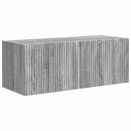 Helloshop26 - Meuble TV mural moderne avec étagères 78,5 x 31 x 29,5 cm forme cubique en bois d'ingénierie gris sonoma 02_0054911 - gris Bois massi