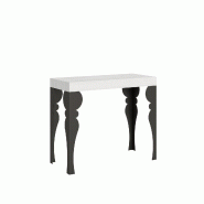 Itamoby Console Extensible 90X40/196 Cm Paxon Small Frêne Blanc Structure Anthracite - blanc VE196COPXNFOL-BF-AN