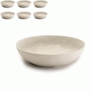 MAISON TILA ART DE RECEVOIR Maison Tila Assiettes creuses 20cm, set de 6 pièces, Collection Coquille en porcelaine - blanc porcelaine 3760099522643