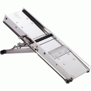 Mandoline et protection - Bron - Acier inoxydable avec lames fixes et chariot de protection Mandoline et protection - Bron - Acier inoxydable avec lames fixes et chariot de protection