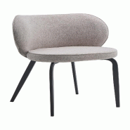 Mobiliara Lot de 2 Chaises Arthur Gris  – Assise Mousse Haute Densité, Piètement Acier Époxy Madrid, Design Contemporain - gris polyester A06608/01