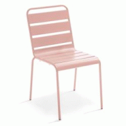 Oviala Business Chaise de jardin en métal rose poudré Oviala - rose acier 113895 Oviala Business Chaise de jardin en métal rose poudré Oviala - rose acier 113895
