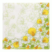 Papstar 400 serviettes, 3 plis, pliage 1/4, 40 cm x 40 cm "Narciso" - vert papier 89243-C