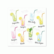 Serviettes, 3 plis pliage ¼ 25 cm x 25 cm "Cocktail" (280 unités) PAPSTAR - multicolore papier 89389