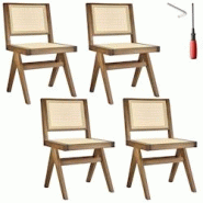 TecTake GmbH tectake Lot 4 chaises en bois avec cannage viennois design rétro chêne clair - 405906 - beige Bois massif 405906 TecTake GmbH tectake Lot 4 chaises en bois avec cannage viennois design rétro chêne clair - 405906 - beige Bois massif 405906