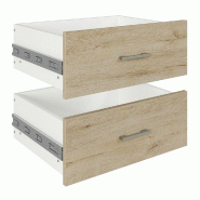 Tiroir chêne clair H22cm pour caisson Vertigo 60cm - par 2