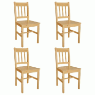 VidaXL Chaises à manger lot de 4 bois de pin Modèle Nova Jardin - 241515