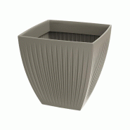 WellHome - Pot en plastique rotomoulé 17 L Ø30x30cm coloris mocca - Latia Square MIDL - marron plastique WH17274