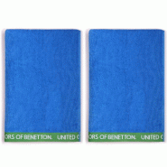 Benetton Set 2 Serviettes 90X160Cm 380Gsm Velours 100% Coton Bleu - bleu PK3279