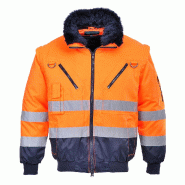 Blouson pilote 3 en 1 haute visibilité - Jaune/Noir / XXL