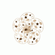 Bonetti Illumina Bella Plafonnier en fer laqué décapé ivoire 5 lumières H.22 d.65 BL196-PL5-AV - beige 8050713214418