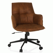 Chaise home office / Chaise pivotante SOLAO LIFE tissu marron hjh LIVING - marron polyester 661017