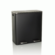 Collecteur de déchets / système de tri sélectif CLEAN IX 60L (2x30L) acier noir hjh OFFICE - noir acier 741106