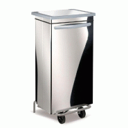Conteneur mobile métallique avec pédale et roues en inox 100l 47x42x97cm