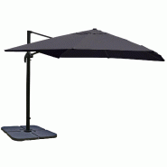 Décoshop26 - Parasol suspendu avec base rotative extérieur jardin 500 x 255 cm protection contre le soleil en aluminium anthracite 04_0011036 - alum
