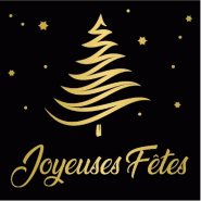 Etiquette cadeau adhésive Sapins or 35x35mm - par 500