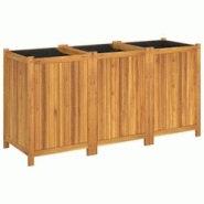 Helloshop26 - Jardinière bac lit surélevé plantes fleurs terrasse jardin avec doublure 150 x 50 x 75 cm bois massif d'acacia marron 02_0038122 - 30 Helloshop26 - Jardinière bac lit surélevé plantes fleurs terrasse jardin avec doublure 150 x 50 x 75 cm bois massif d'acacia marron 02_0038122 - 30