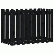 Helloshop26 - Jardinière bac lit surélevé plantes fleurs terrasse jardin de jardin design de clôture 100 x 50 x 70cm pin massif noir 02_0039791 - Helloshop26 - Jardinière bac lit surélevé plantes fleurs terrasse jardin de jardin design de clôture 100 x 50 x 70cm pin massif noir 02_0039791 -