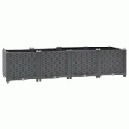 Helloshop26 - Jardinière lit surélevé plantes fleurs jardin 160 x 40 x 38 cm polypropylène gris foncé 02_0000918 - 3000072531539 Helloshop26 - Jardinière lit surélevé plantes fleurs jardin 160 x 40 x 38 cm polypropylène gris foncé 02_0000918 - 3000072531539
