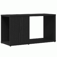 Helloshop26 - Meuble TV chêne noir design simple rangement 60 x 24 x 32 cm en bois d'ingénierie noir 02_0051804 - noir Bois massif 3000237100563