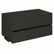 Meuble 2tiroirsQV Vertigo T03 Noir L87xP48,5xH41,8cm - supp.Crém.Noir noir