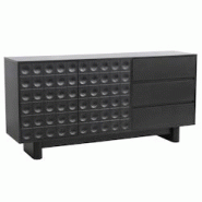 Oviala Business Buffet 3 portes moderne rectangulaire L160 cm noir - noir Bois massif 113591 Oviala Business Buffet 3 portes moderne rectangulaire L160 cm noir - noir Bois massif 113591