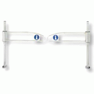 Portillon mécanique extensible - double bouchon noir - sans fixations - chromé - L 201.2 à 241.2 cm x H 106 cm