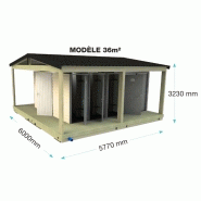 Sanitaires publics extérieurs pmr brehat plus / 4 wc / 3 douches / 9 cabines / 5.77 x 6 x 3.23 m