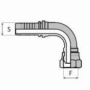 Série cylindrique BSPP - Cône 60° - Filetage Withworth - Femelle - 90° (DKR90) - 3 , 3/16" , 4-8 , 1-4-08x13 , 11-44