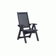 SHAF - Fauteuil multipositions en métal anthracite 85x65x108cm - gris métal SB047