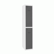SimonRack Vestiaire Métallique 2 Portes avec Clé, 1800x400x500 mm, Blanc/Anthracite - Simonlocker - blanc métal 8425437108174