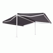 Store double pente Mabay 4,74x2x2,50 M Intersun Motorisé à télécommande (Motorisé à Télécommande - Blanc satiné RAL9010 - Gris foncé 300g/m Store double pente Mabay 4,74x2x2,50 M Intersun Motorisé à télécommande (Motorisé à Télécommande - Blanc satiné RAL9010 - Gris foncé 300g/mÂ
