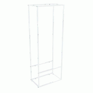 Structure penderie autoportante L64,2xP39,2xH177cm - blanc mat avec 3 tablettes et options de barre de penderie