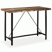 VidaXL Table de bar Bois massif de récupération 150 x 70 x 107 cm Modèle Zenith Carrée - Bois massif 245441
