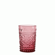 Zafferano Lot De 6 Gobelets Série Provenzale En Verre Coloré Pourpre Travaillés À La Main Avec Décor En Relief Pour Une Table Élégante Et Rusti