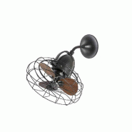 AKUNADECOR Ventilateur de plafond Keiki en acier marron, 3 vitesses avec régulateur mural, fonction été/hiver, pour pièces jusqu’à 13 m², FARO