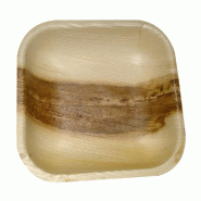Assiette carrée feuille de palmier 11,5x11,5x1,5cm - par 200