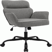 CLP Chaise de bureau Amado en tissu Tissu HBT: 86x62x68 cm Gris - gris textile 322194 CLP Chaise de bureau Amado en tissu Tissu HBT: 86x62x68 cm Gris - gris textile 322194