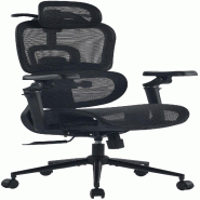 CLP Fauteuil de bureau Jenson Tissu en maille HBT: 109x71x72 cm Noir - noir textile 327630