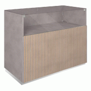 Comptoir vitrine côté bois Vertigo T01 MDF naturel et béton 120x60x93cm
