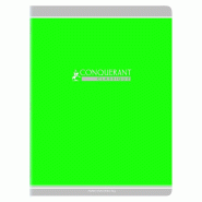 CONQUERANT Lot de 10 Cahier Classique piqué 24x32, 96p./48 feuilles 90g/m², Séyès, coloris vert - 3020120189956