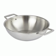 CRISTEL Wok en inox à 2 anses fixes  Ø38cm - gris Acier inoxydable 18/10 3358570185779