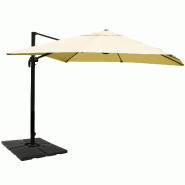 Décoshop26 - Parasol déporté 3,5 x 3,5 m Ø env. 4,95 m aluminium et polyester crème avec pied modulable 04_0011244 - beige aluminium 3000268478914 Décoshop26 - Parasol déporté 3,5 x 3,5 m Ø env. 4,95 m aluminium et polyester crème avec pied modulable 04_0011244 - beige aluminium 3000268478914