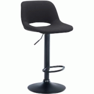Décoshop26 - Tabouret de bar chaise haute x1 avec repose-pieds en tissu noir piètement métallique noir 10_0004616 - noir 3000252200002 Décoshop26 - Tabouret de bar chaise haute x1 avec repose-pieds en tissu noir piètement métallique noir 10_0004616 - noir 3000252200002