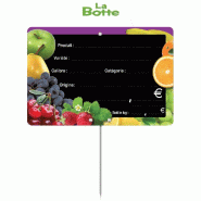 Étiquettes Panière fruitée - 15x10cm - Vocc à pique inox - Sachet de 10 - Disque de conditionnement rotatif
